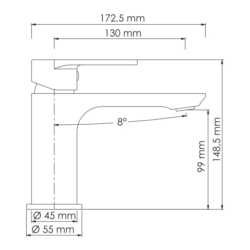Смеситель для раковины WasserKRAFT Elbе 7403 Черный матовый