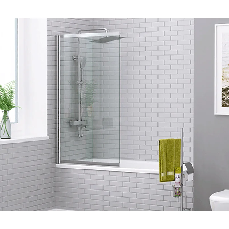 Шторка на ванну WasserKRAFT Dill 80 61S02-80 профиль Черный стекло прозрачное