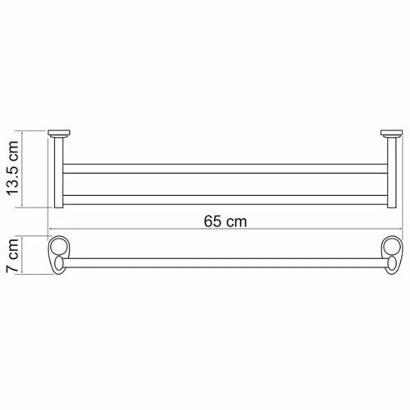Держатель полотенец WasserKRAFT штанга двойная K-9240 хром