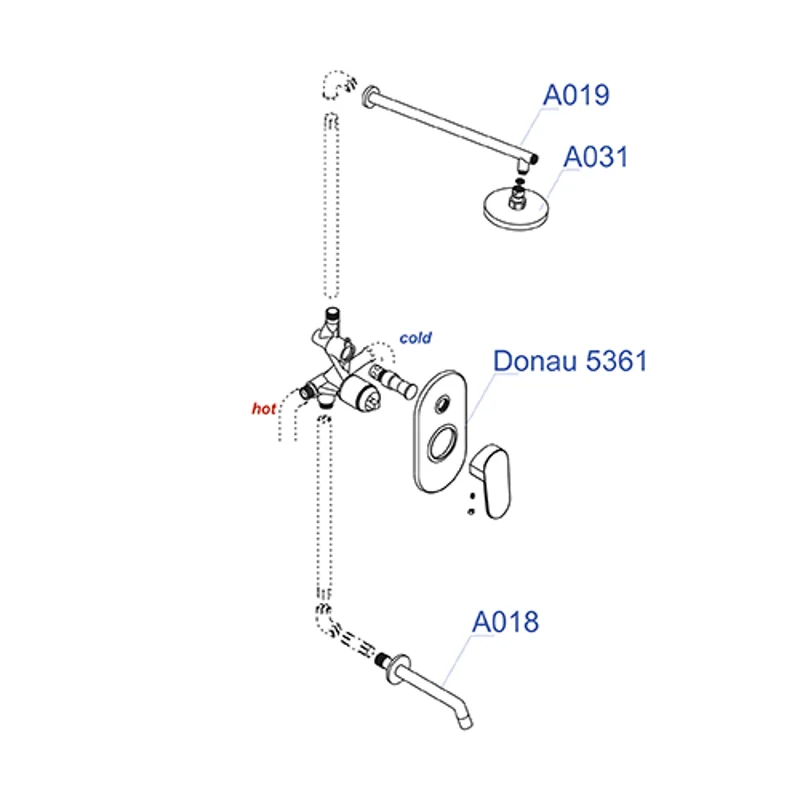 Душевая система WasserKRAFT A13031 Хром