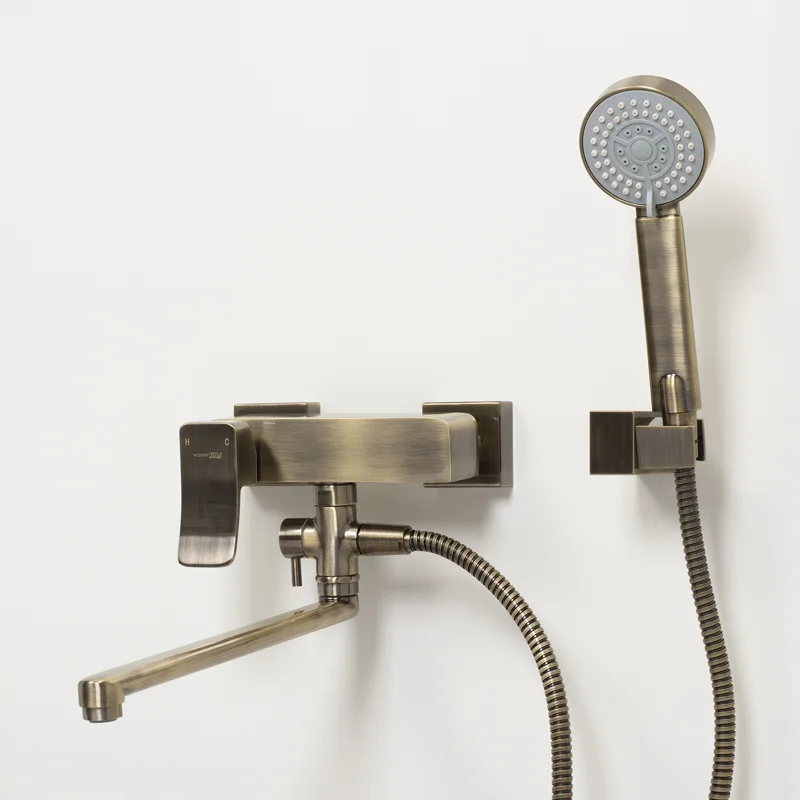 Смеситель для ванны WasserKRAFT Exter 1602L универсальный Светлая бронза