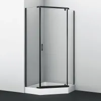 Душевой уголок WasserKRAFT Wiese 100x100 84P38 профиль Черный матовый стекло прозрачное