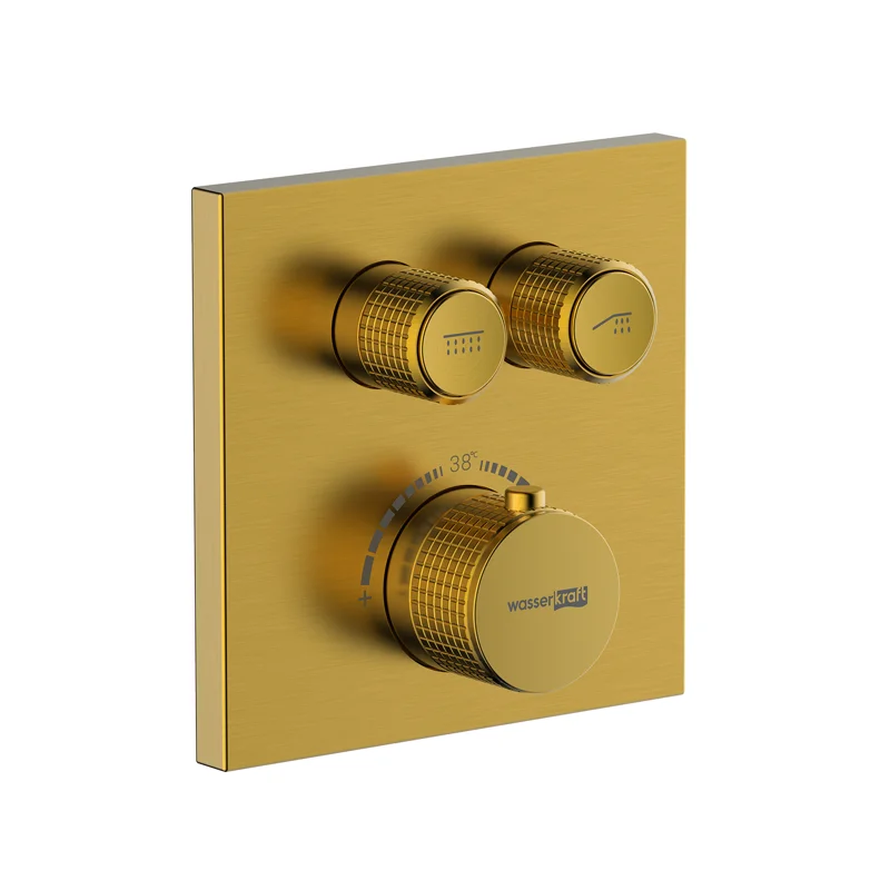 Смеситель для душа WasserKRAFT Aisch 5548 Thermo с термостатом Золото матовое