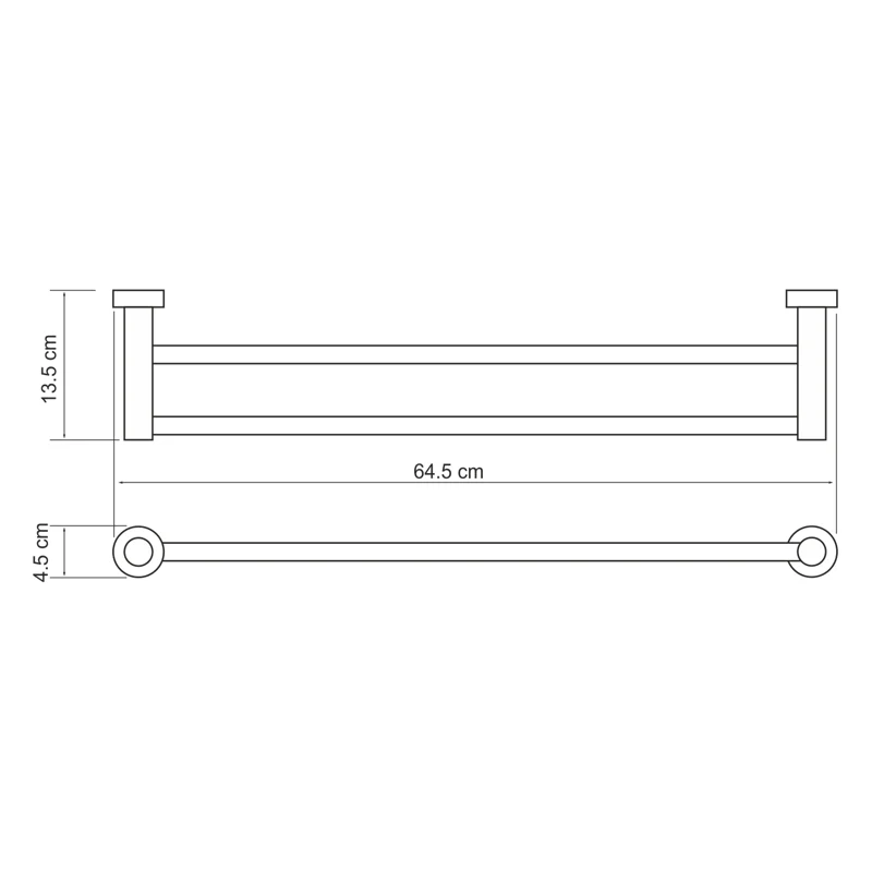 Полотенцедержатель WasserKRAFT Donau K-9440 двойной Хром