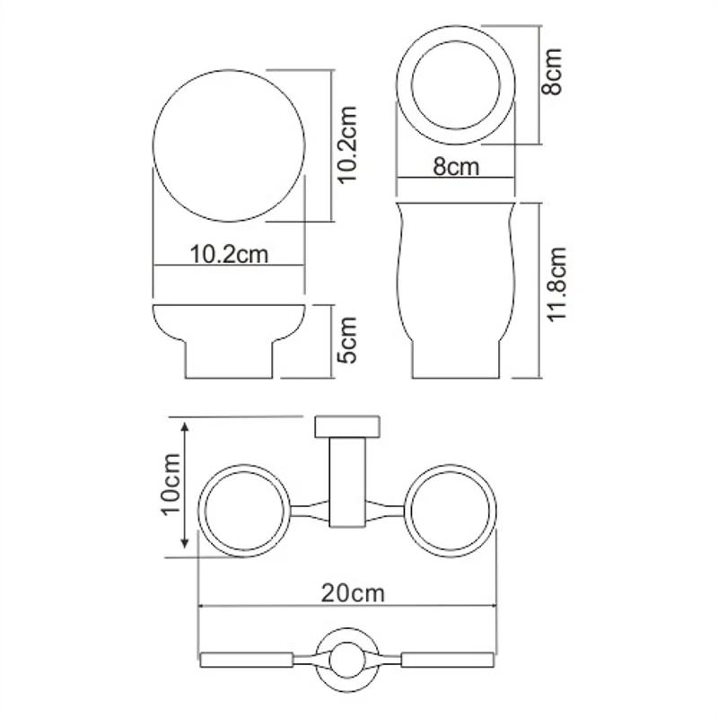 Стакан для зубных щеток с мыльницей WasserKRAFT K-24226 Хром