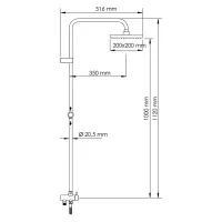 Душевой комплект, 112х51,6 см WasserKRAFT A040