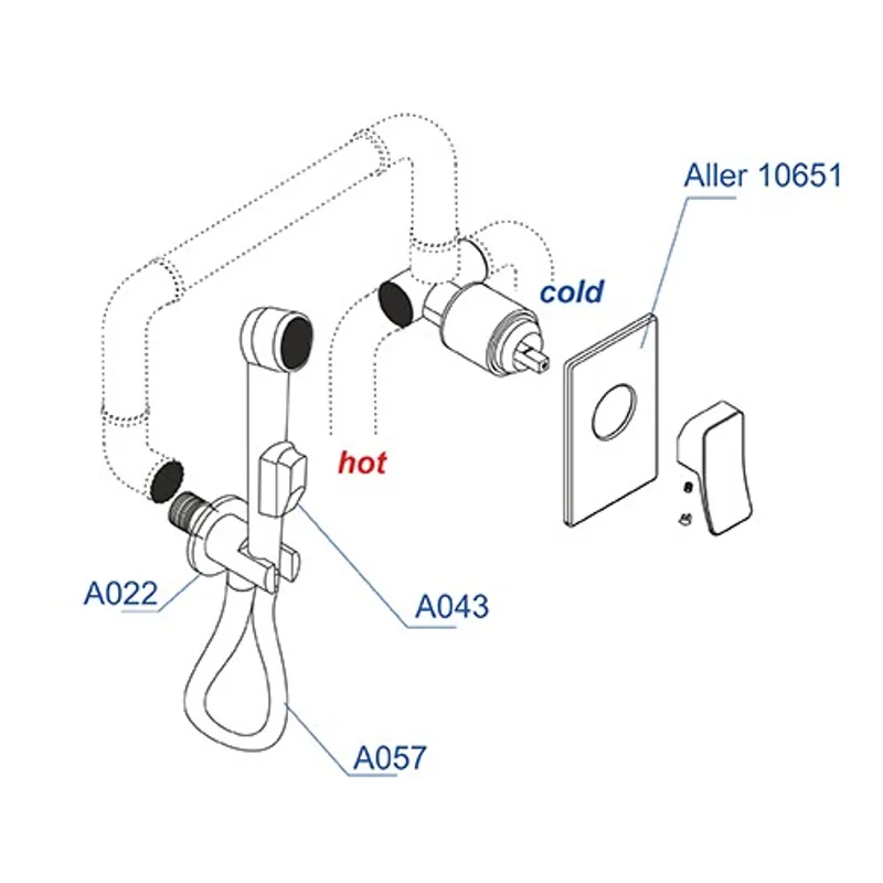 Гигиенический душ со смесителем WasserKRAFT Aller A010657 Хром