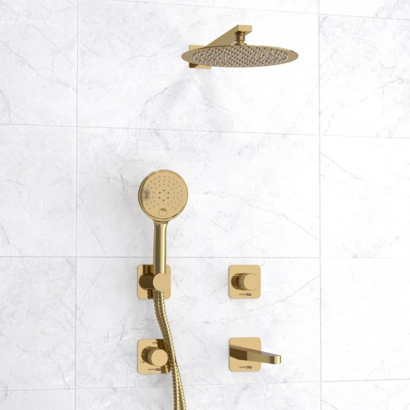 A7651.304.305.183.208.280.197.207 Встраиваемый комплект для ванны с верхней душевой насадкой, лейкой