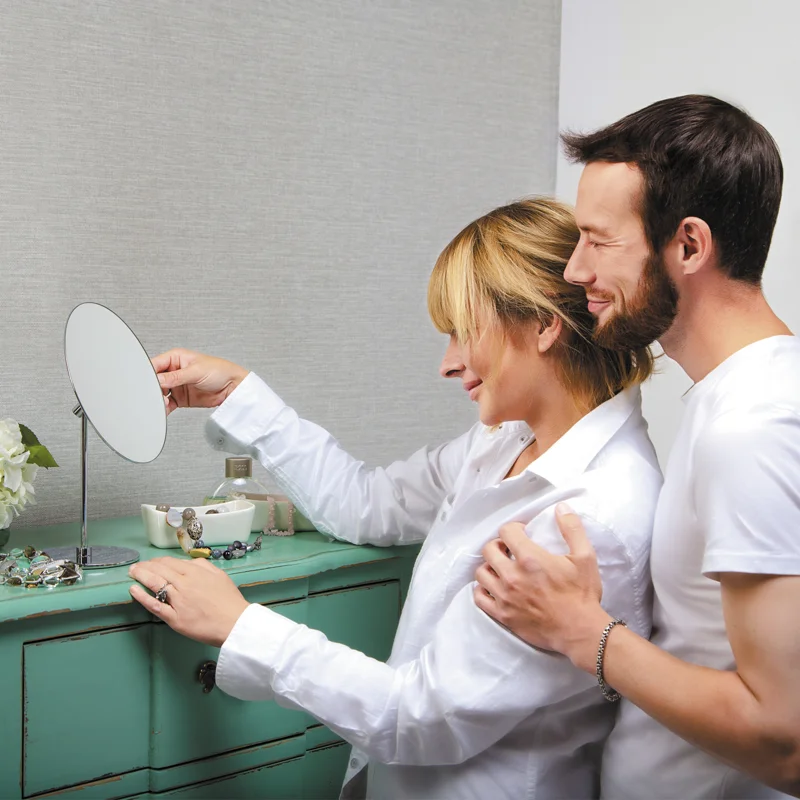 Косметическое зеркало WasserKRAFT K-1002 с увеличением Хром Зеркало с 3-х кратным увеличением