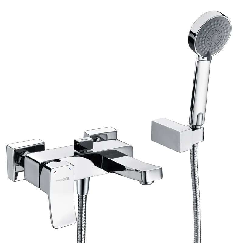 Смеситель WasserKRAFT Aller 1061 для ванны и душа с коротким изливом, хром