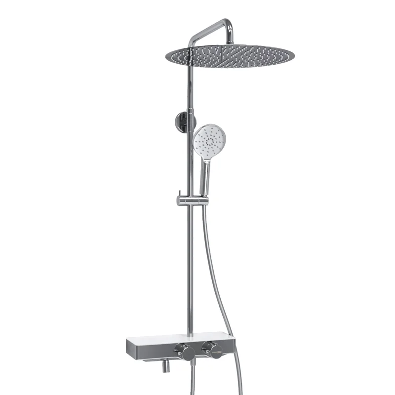 Душевая система WasserKRAFT A113.117.127.CH Thermo с термостатом Хром Белая