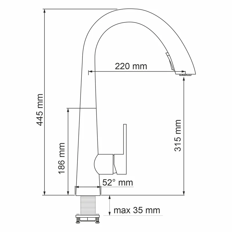 Смеситель для кухни WasserKRAFT A8667 Черный