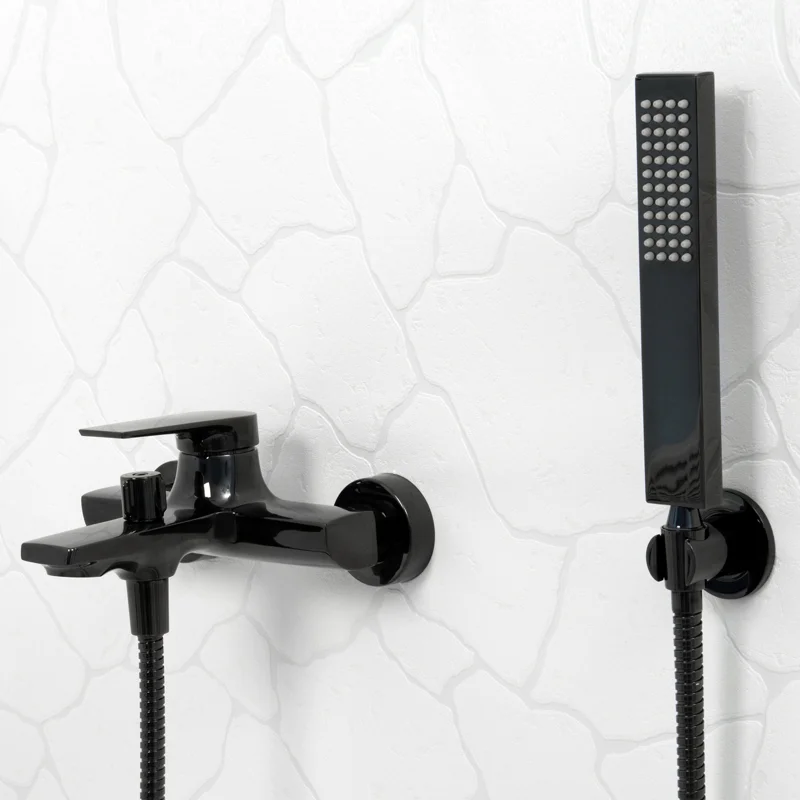 Смеситель WasserKRAFT 6601 для ванны и душа, черный глянец