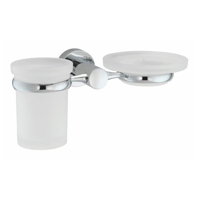 Стакан для зубных щеток с мыльницей WasserKRAFT Donau K-9426 Хром