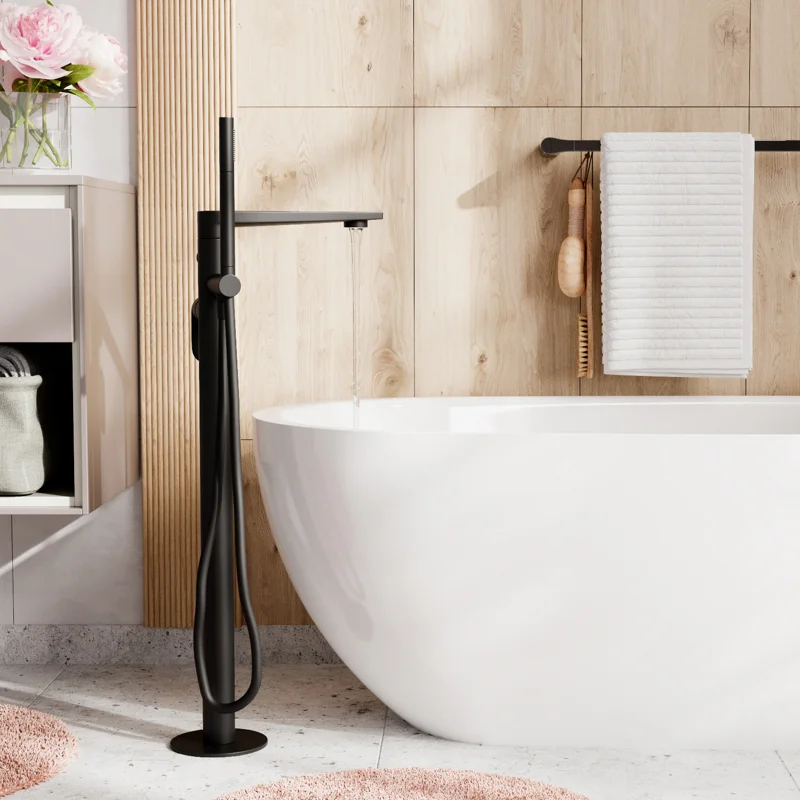 Смеситель WasserKRAFT 7421 для ванны, напольный, черный