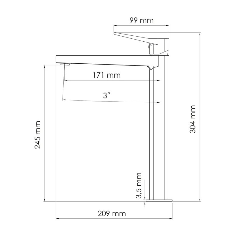 Смеситель для раковины WasserKRAFT Weil 2303H Белый матовый