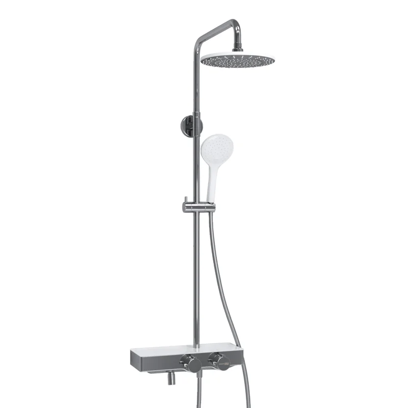 Душевая система WasserKRAFT A113.067.155.CH Thermo с термостатом Хром Белая