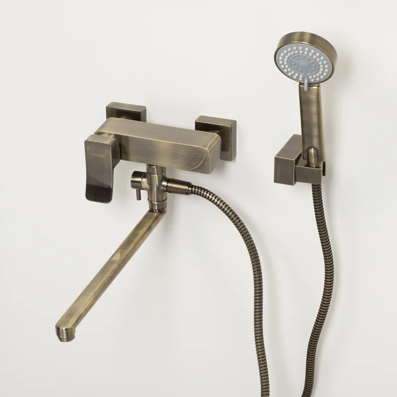 Смеситель для ванны WasserKRAFT Exter 1602L универсальный Светлая бронза