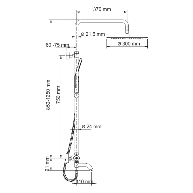 Душевая система WasserKRAFT Thermo A18801 с термостатом Хром