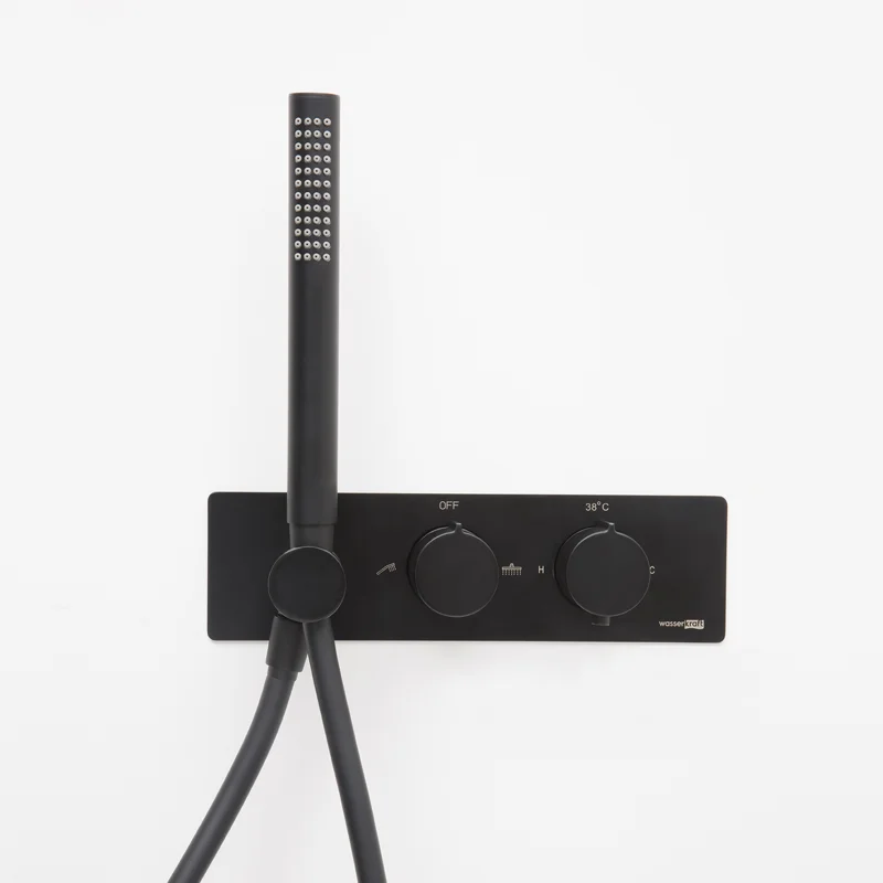 Смеситель для душа WasserKRAFT Elbe 7488 Thermo с термостатом Черный