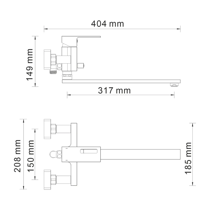 Смеситель WasserKRAFT Alme 1502L хром для ванны