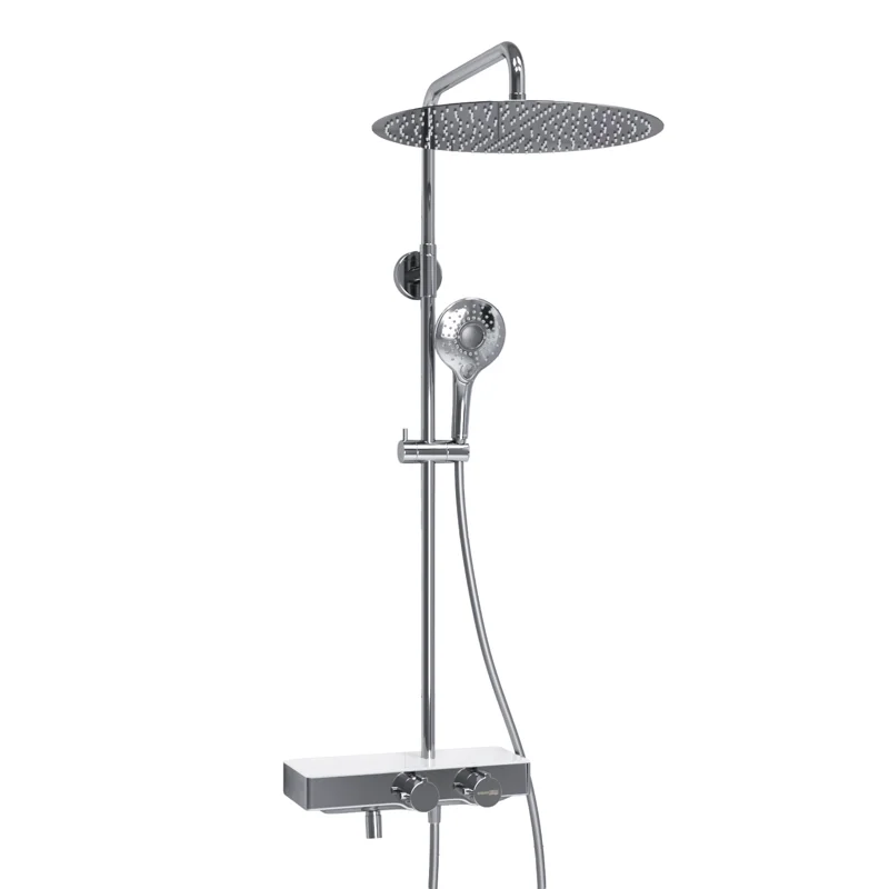 Душевая система WasserKRAFT A113.117.101.CH Thermo с термостатом Хром Белая