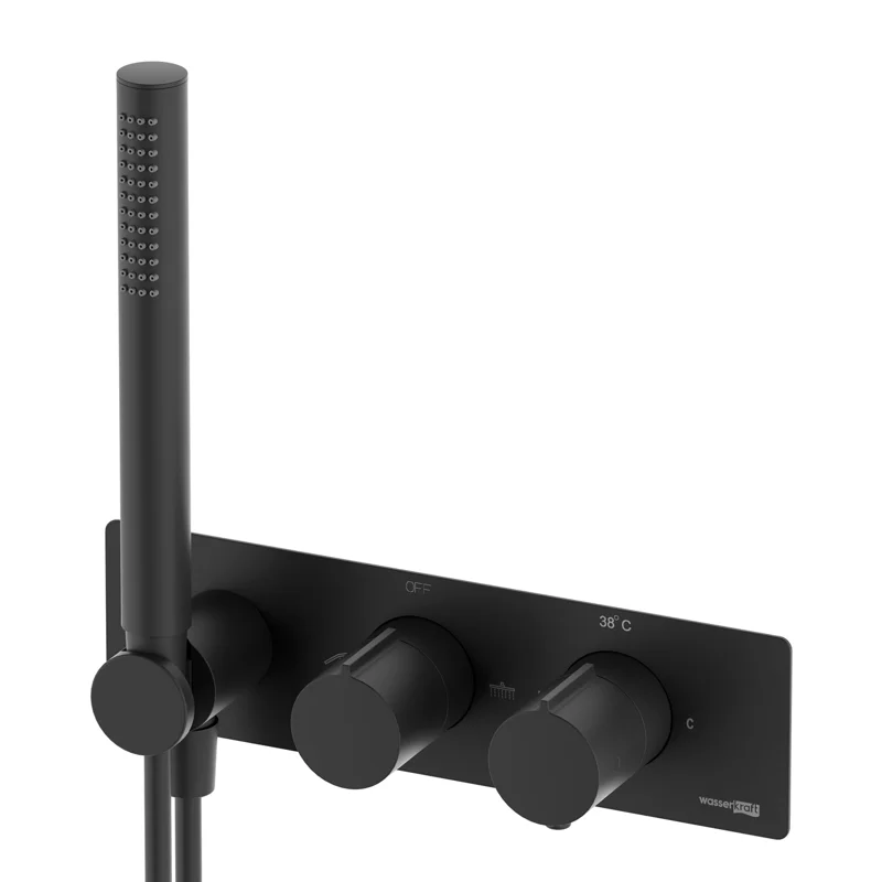 Смеситель для душа WasserKRAFT Elbe 7488 Thermo с термостатом Черный
