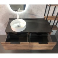 Тумба с раковиной Comforty Порто 00-00000828, 120 см, подвесная, цвет дуб темно-коричневый
