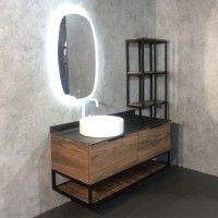 Тумба с раковиной Comforty Порто 00-00000828, 120 см, подвесная, цвет дуб темно-коричневый