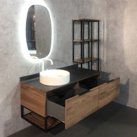 Тумба с раковиной Comforty Порто 00-00000828, 120 см, подвесная, цвет дуб темно-коричневый