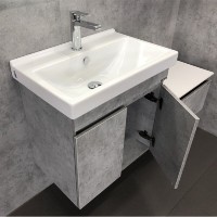 Тумба с раковиной Comforty Осло, 60 см, бетон светлый, 00-00000835 (00-00000835CF)