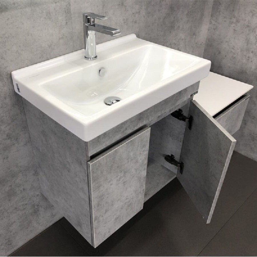 Тумба с раковиной Comforty Осло, 60 см, бетон светлый, 00-00000835 (00-00000835CF)