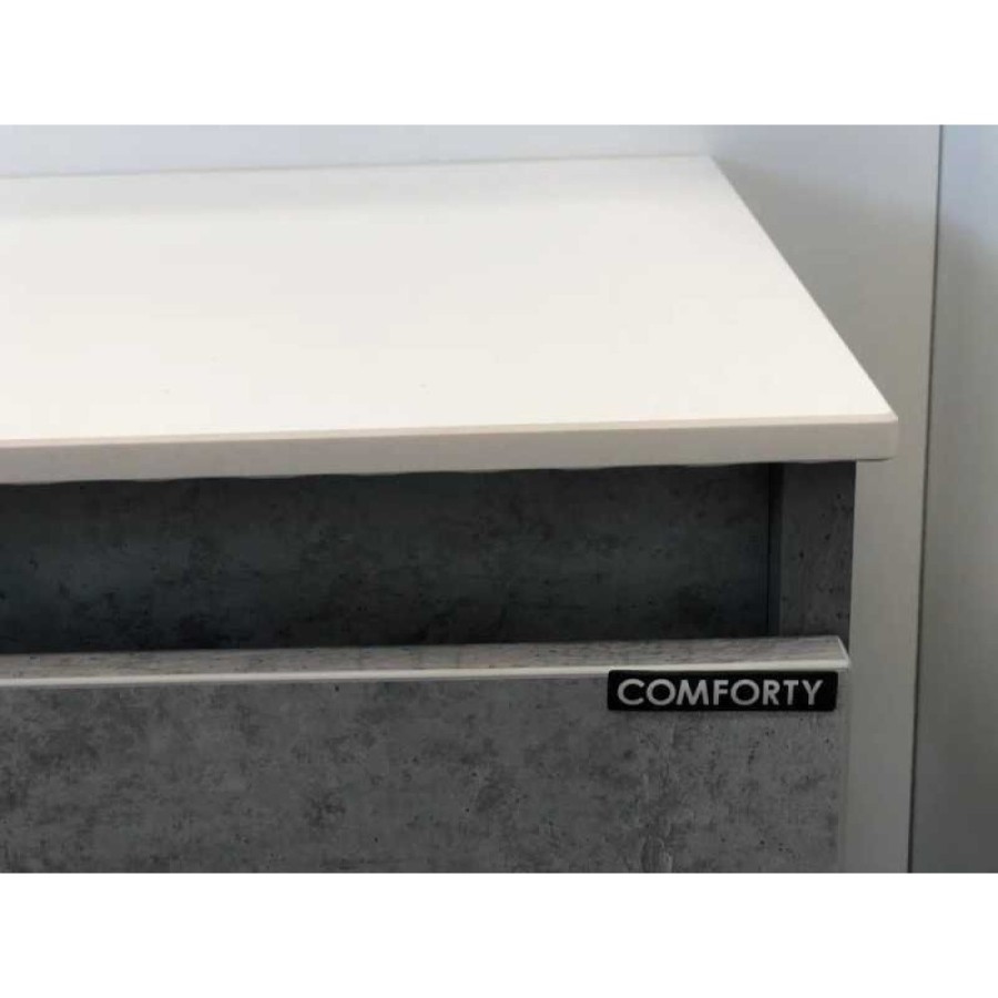 Тумба с раковиной Comforty Осло, 60 см, бетон светлый, 00-00000835 (00-00000835CF)