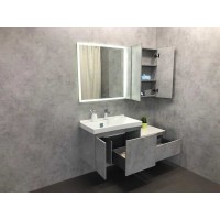 Тумба Comforty Осло, 80 см, бетон светлый с раковиной Fest, 00-00000836 (00-00000836CF)