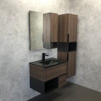 Тумба Comforty Франкфурт, 75 см, дуб шоколадно-коричневый с черной раковиной Comforty, 00-00000889 (00-00000889CF)