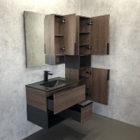 Тумба Comforty Франкфурт, 75 см, дуб шоколадно-коричневый с черной раковиной Comforty, 00-00000889 (00-00000889CF)