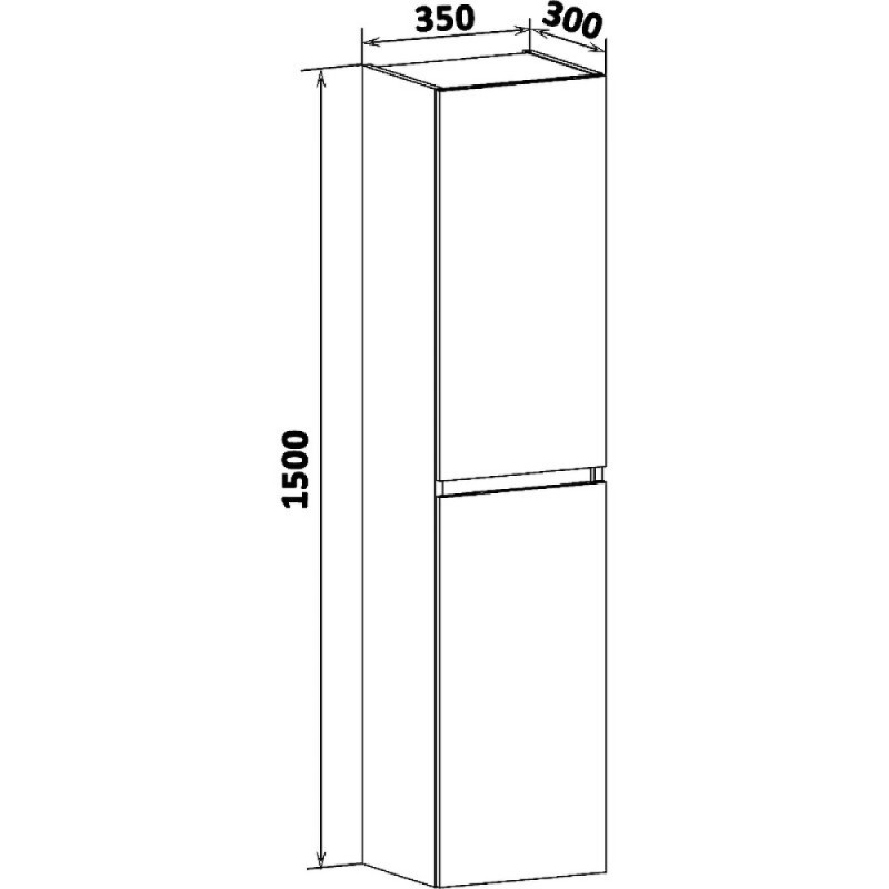 Шкаф-колонна Runo Манхэттен 35, правый, подвесной, белый, 00-00001048