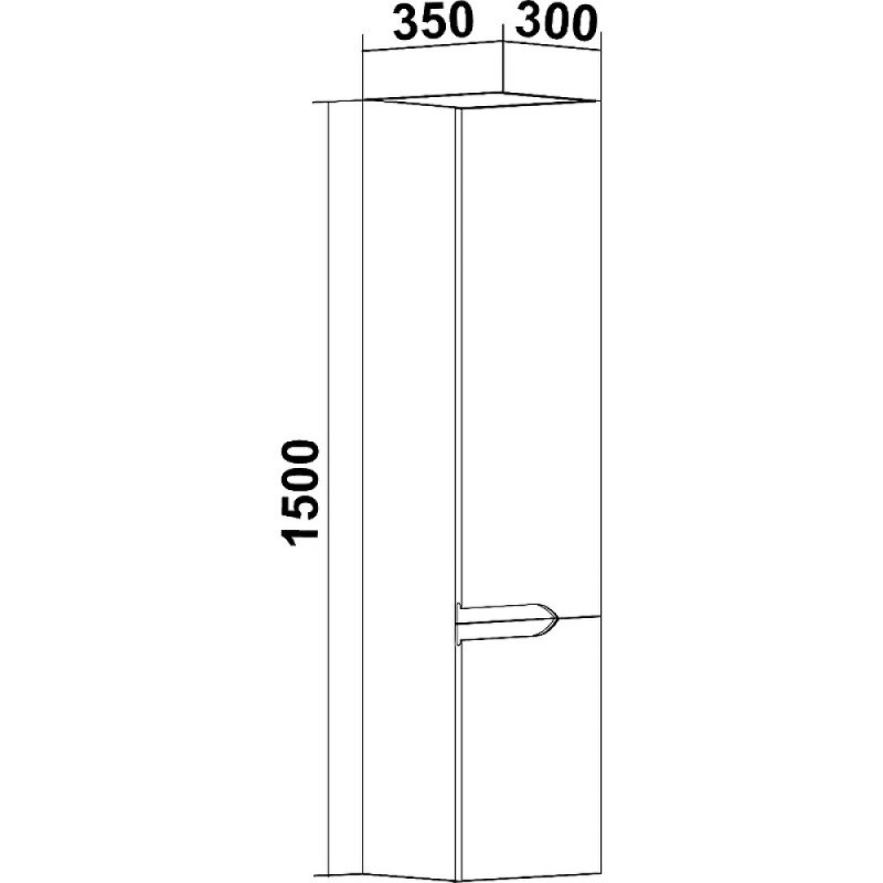 Шкаф-колонна Runo Стокгольм 00-00001125 35, правый, белый