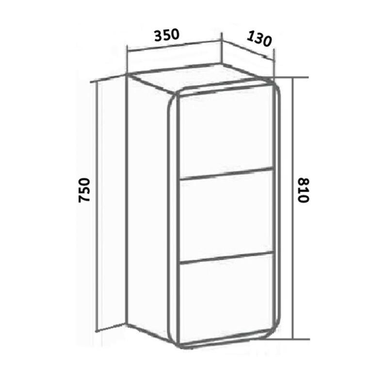 Шкаф подвесной Runo Эрика 00-00001130 35, правый, белый