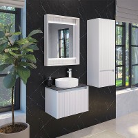 Зеркало Comfortу Марсель, 60 см, с LED-подсветкой, с полкой, с сенсорным выключателем, рама белая матовая, 00-00001278 (00-00001278CF)