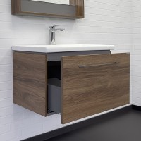 Тумба-умывальник Comforty Томари-70 дуб тёмно-коричневый с раковиной Como 70