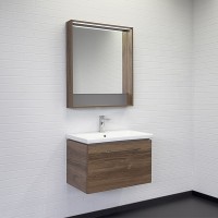 Тумба-умывальник Comforty Томари-70 дуб тёмно-коричневый с раковиной Como 70