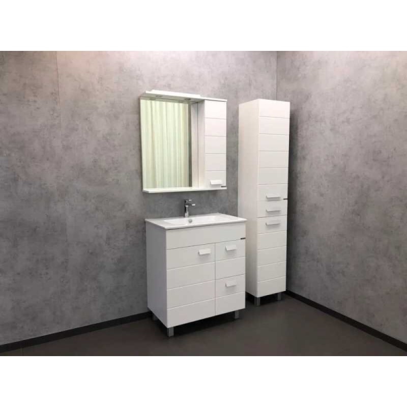 Зеркальный шкаф Comfortу Модена, 75 см, с подсветкой, белый матовый, 00-00001640 (00-00001640CF)