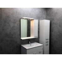 Зеркальный шкаф Comfortу Модена, 75 см, с подсветкой, белый матовый, 00-00001640 (00-00001640CF)
