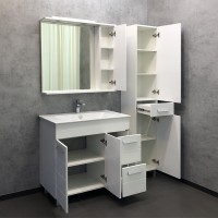 Зеркальный шкаф Comfortу Модена, 90 см, белый матовый, 00-00001641 (00-00001641CF)