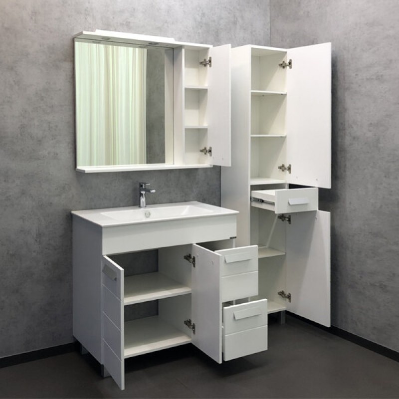 Зеркальный шкаф Comfortу Модена, 90 см, белый матовый, 00-00001641 (00-00001641CF)