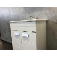 Тумба с раковиной Comfortу Модена, 60 см, напольная, белый матовый, раковина Quadro белая, 00-00001642 (00-00001642CF)