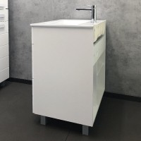 Тумба с раковиной Comfortу Модена, 75 см, напольная, белый матовый, раковина Quadro белая, 00-00001643 (00-00001643CF)