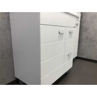 Тумба с раковиной Comfortу Модена, 75 см, напольная, белый матовый, раковина Quadro белая, 00-00001643 (00-00001643CF)