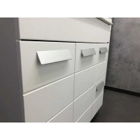 Тумба с раковиной Comfortу Модена, 90 см, напольная, белый матовый, раковина Quadro белая, 00-00001644 (00-00001644CF)